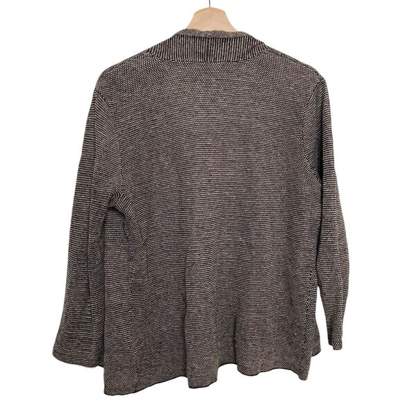 Eileen Fisher Cardigan Sweater Women Size M Open Knit Beige 100% Organic Linen - Picture 3 of 12
